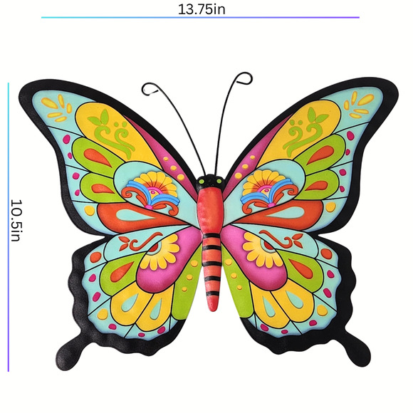Unbranded Other - Colorful Garden Butterfly Hanging Metal, Wall Art Decor 13.75"W x 10.5"H